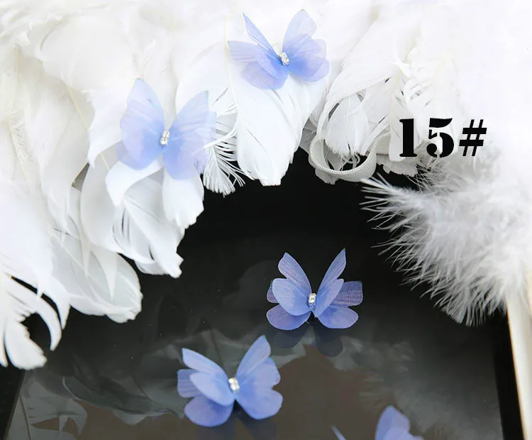 10 шт./лот прозрачная двухслойная цветная кружевная заколка-бабочка головной убор