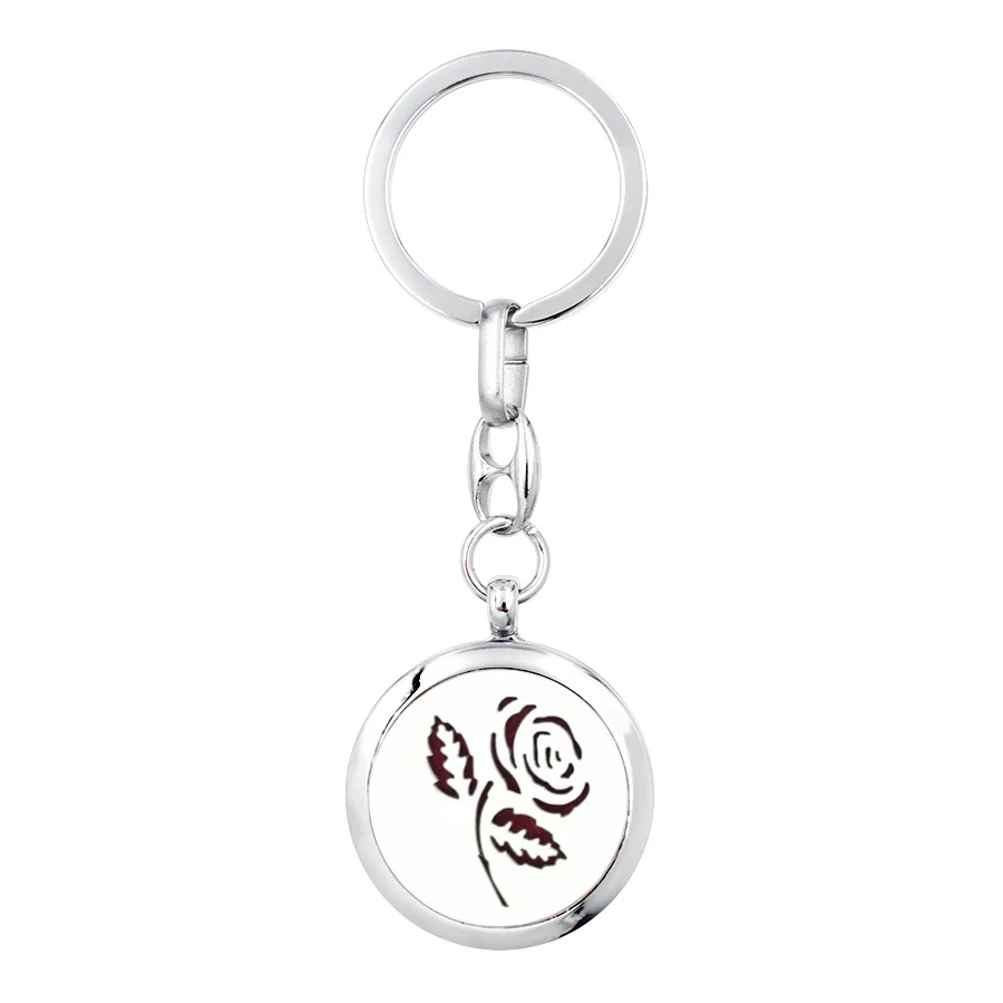3 Styles 30MM Silver Screw Aromatherapy/Essential Oils Diffuser Locket Keychains Alloy Car Keyrings Pendant(10 pads) | Украшения и