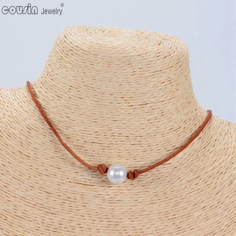 Light Beige 1 pearl Новое поступление горячая Распродажа жемчужное кожаное колье 2 стиля имитация жемчуга кожаное ожерелье ручной работы набор - Окраска металла: Light Beige 1 pearl