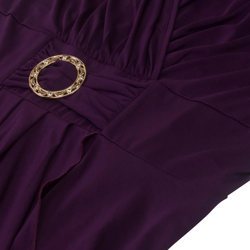 Женское асимметричное платье с v образным вырезом и коротким рукавом