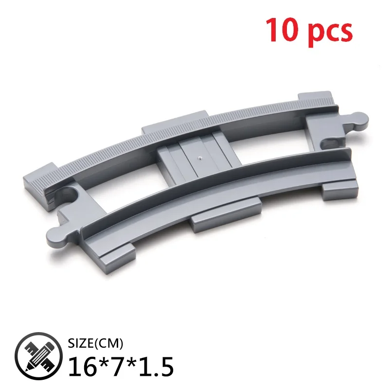 10pcs Curved-track Железнодорожный транспорт собрать большие строительные блоки трек набор совместимые Duploes железнодорожные кирпичи домашние интерактивные игрушки для детей подарок - Цвет: 10pcs Curved-track