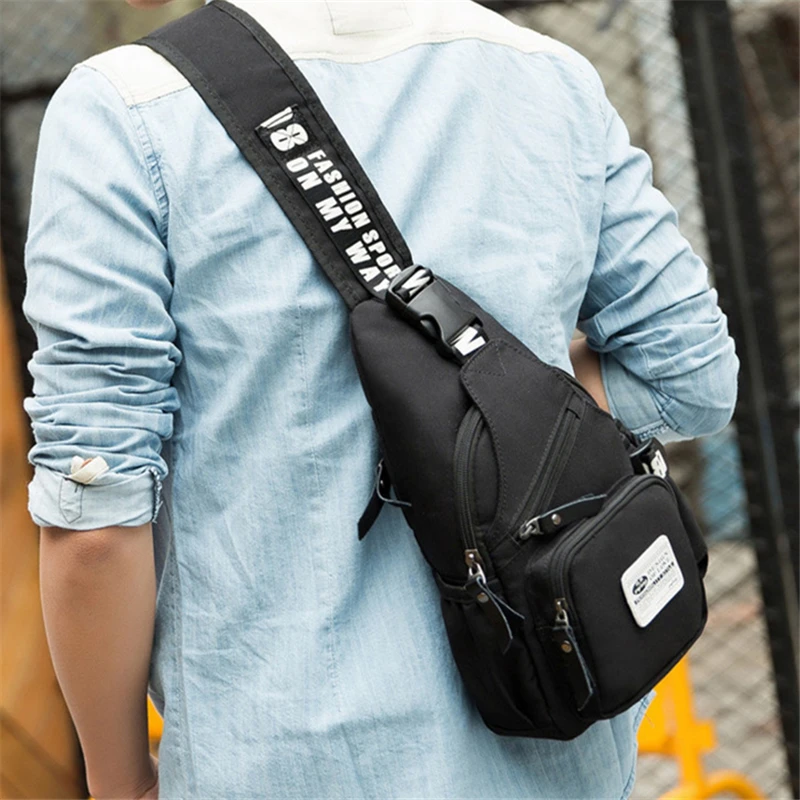 High Quality Brand Men Chest Bag Function Cool Leisure Pack Oxford Male Messenger bag Designer trave back | Мужские сумки