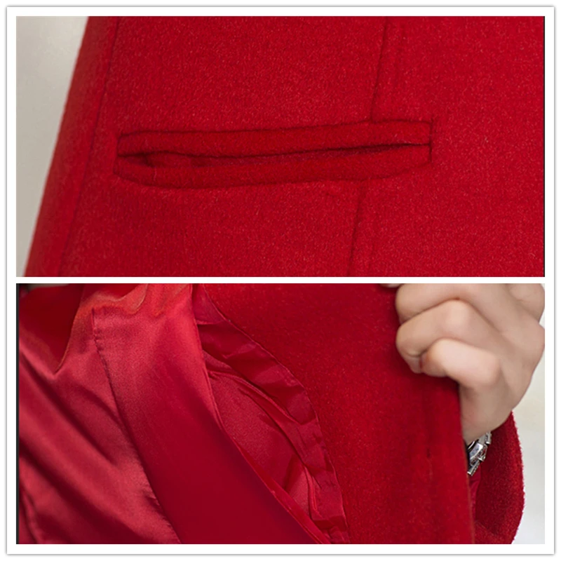 2018 Autumn winter Women's Wool Coat New Fashion Long Woolen Single Breasted Slim Type Female plus size 6XL | Женская одежда