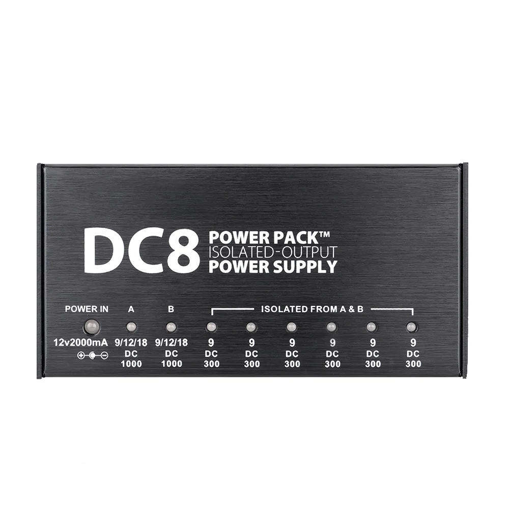 VITOOS DC8 портативный Электропитание для гитарных эффектов 8 изолированных выходов 6 ходовых 9V 2 ходовых регулируемых 9V 12V 18V