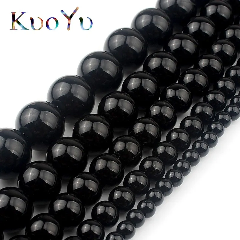 Черные Хрустальные стеклянные бусины Круглые Свободные разделительные для