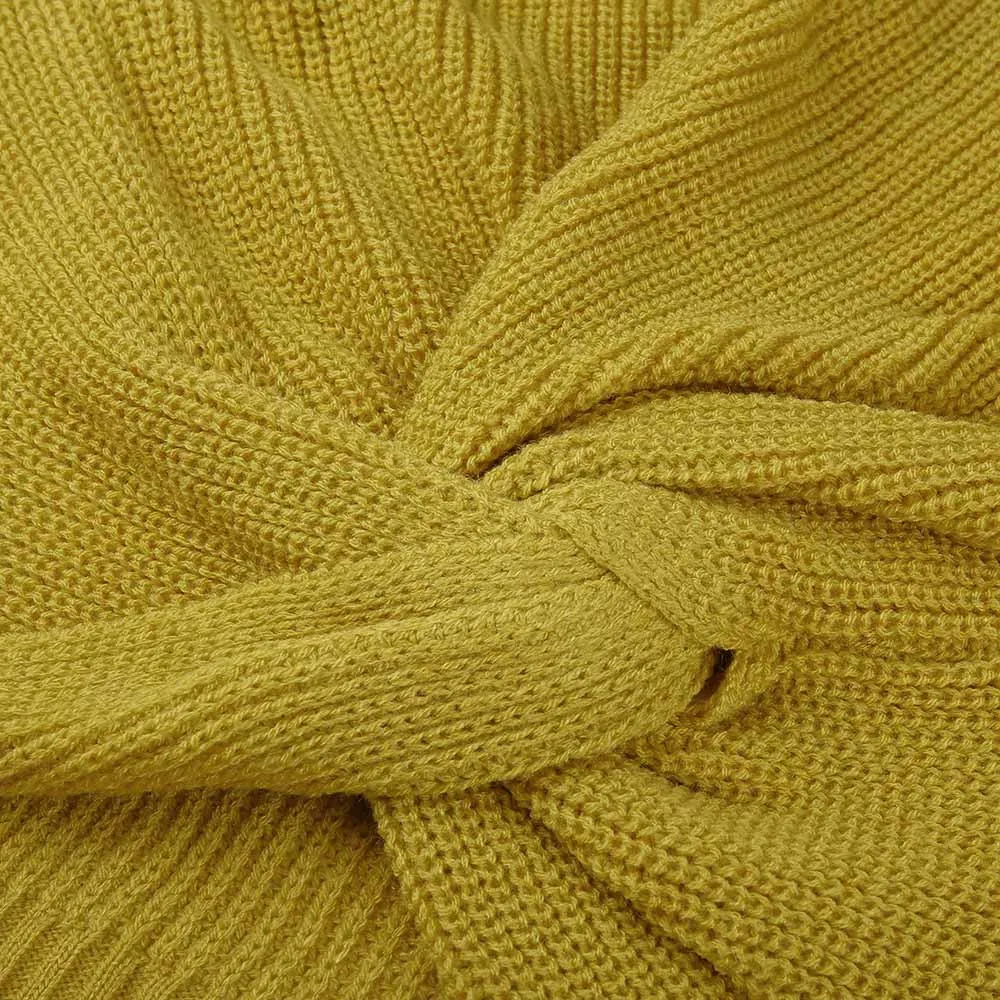 Женский свитер с длинным рукавом Pull femme hiver Однотонный треугольным вырезом и