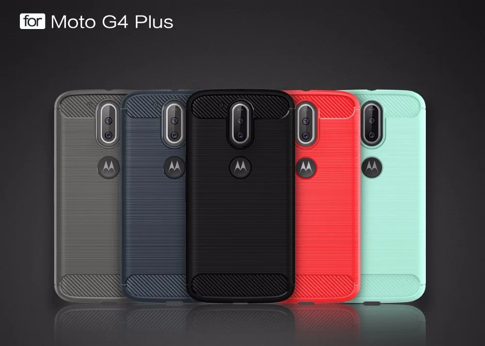 50 шт. углерода Волокно Чехол для Moto G4 Plus Ultra Slim ARMOR Heavy Duty противоударный чехол Play