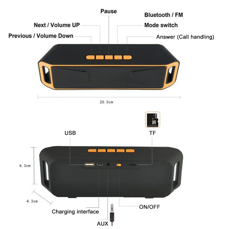 Беспроводной bluetooth динамик высококачественный бас звук стерео сабвуфер двойной