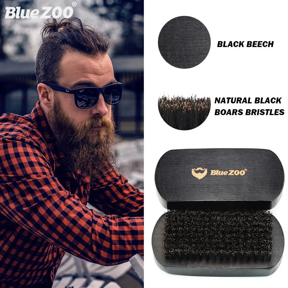 Bluezoo 7 шт./компл. из черной бородой набор масло для бороды борода воск двухсторонняя расческа маленькие ножницы из черной бородой уход Для мужчин, подарок