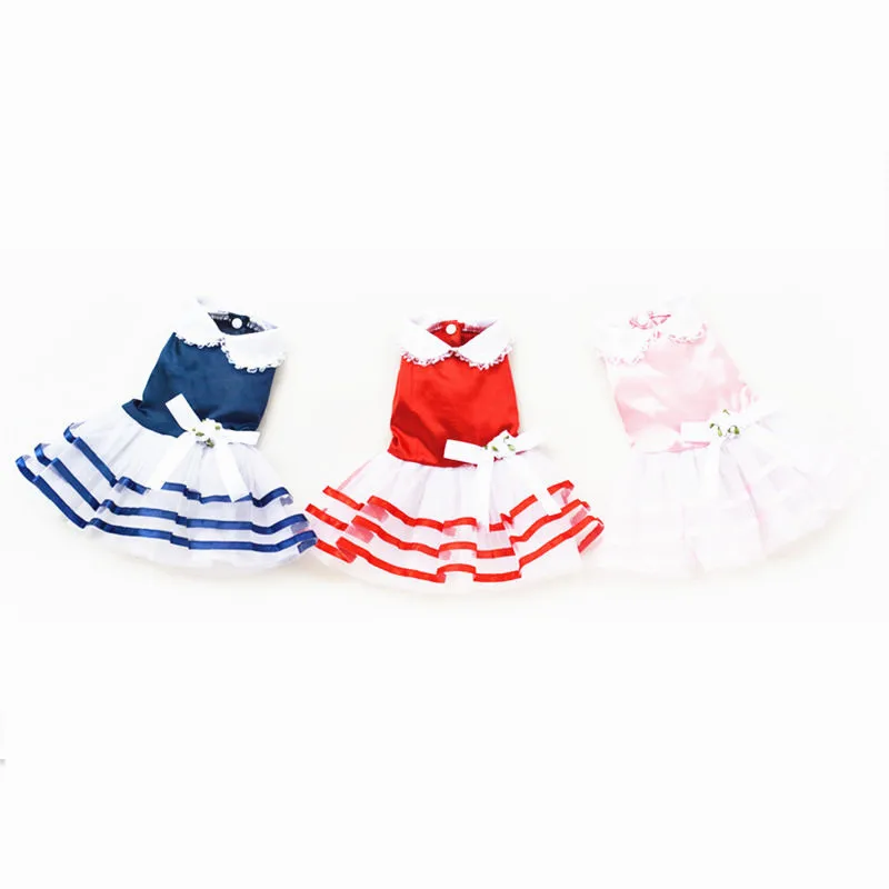 Free shipping cheap dog dress for puppy pet robe chien summer clothes skirt princess girl |
