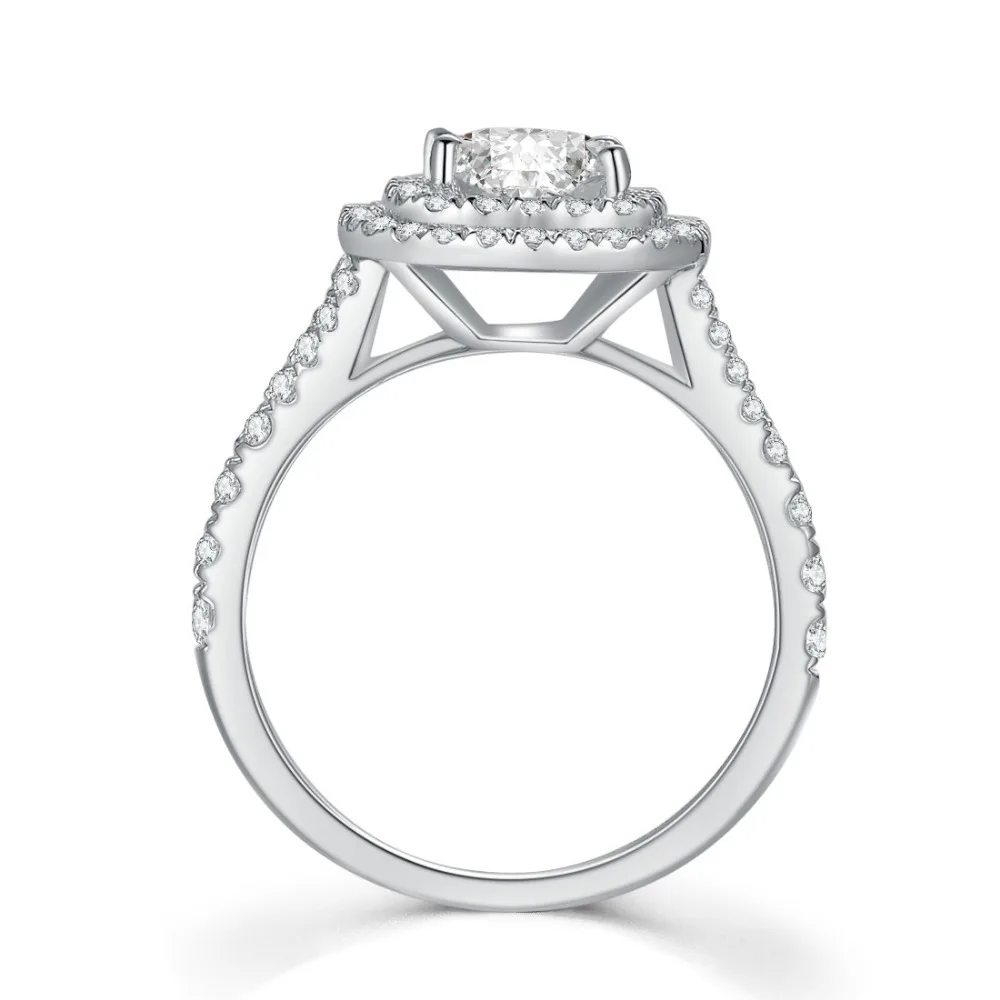 Сказочное обручальное кольцо с искусственным бриллиантом 2 ct 925 пробы серебряное