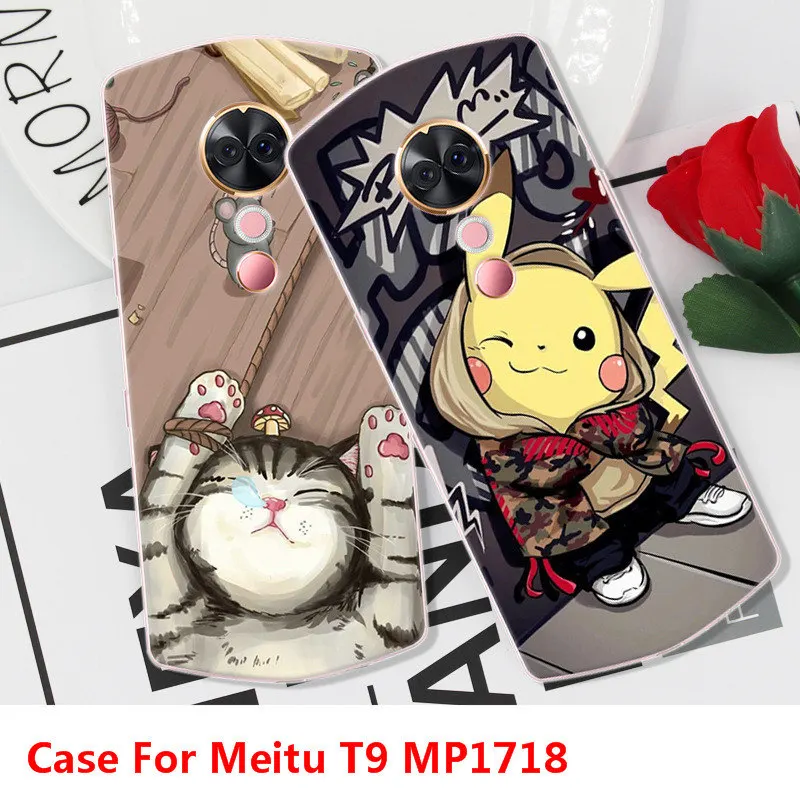 С милым рисунком кота с героями мультфильмов Fastion чехол для Meitu T9 MP1718 ТПУ задняя