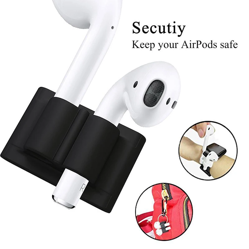 Комплект аксессуаров для наушников 4 в 1 противоударный чехол Airpods силиконовый +