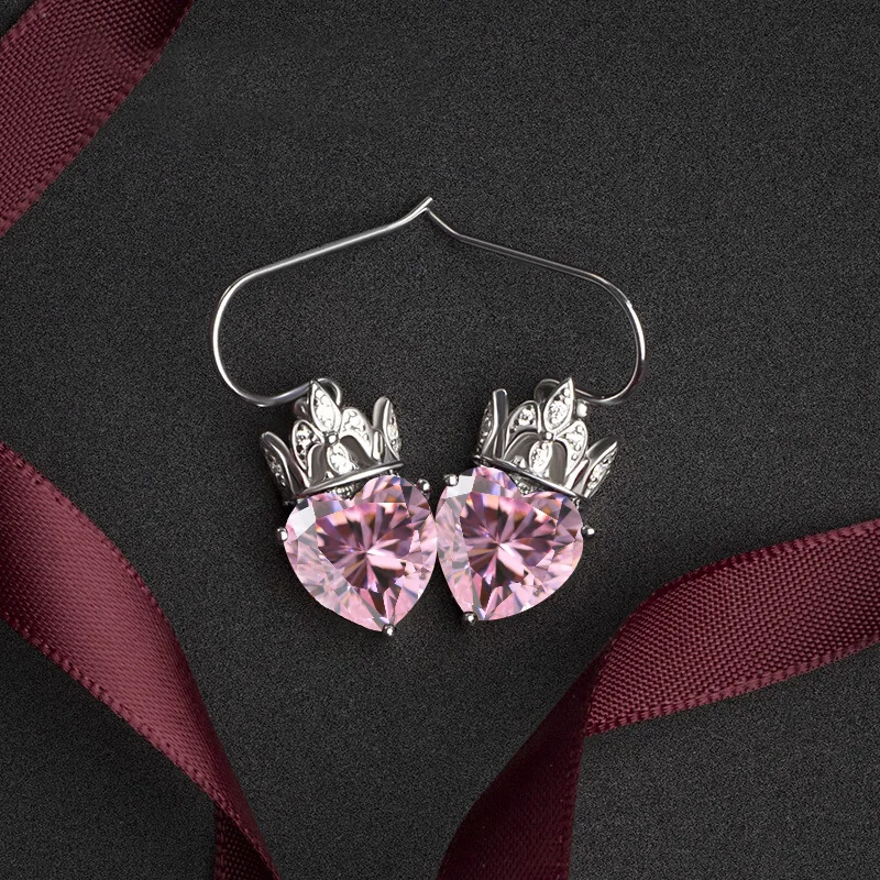 Wong Rain 925 Sterling Silver Heart Sapphire Ruby Gemstone Long Drop Dangle Hook Wedding Engagement Party Earrings Wholesale | Украшения и