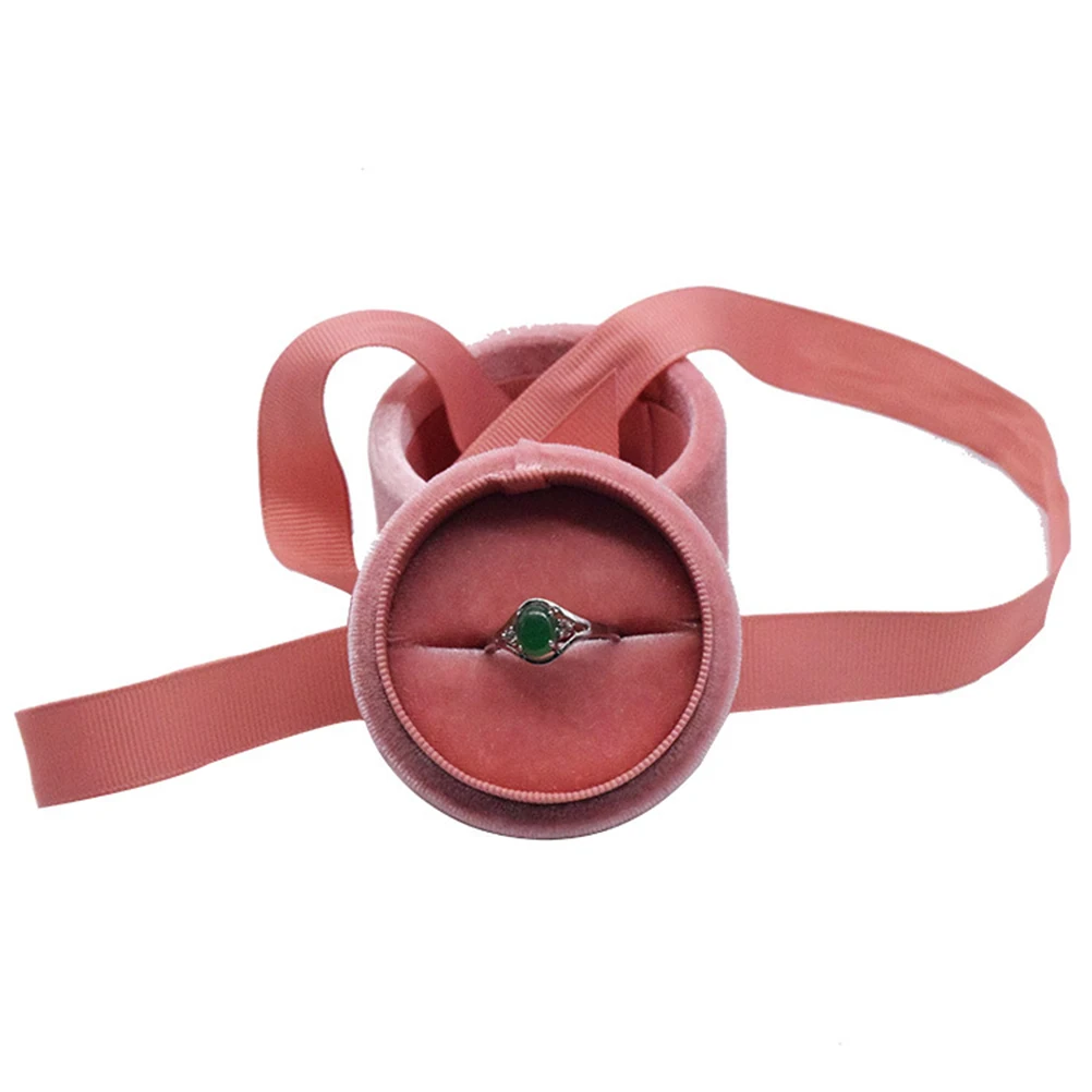 1 шт. кольцевая коробка фланелет простая модная упаковка ювелирных изделий на