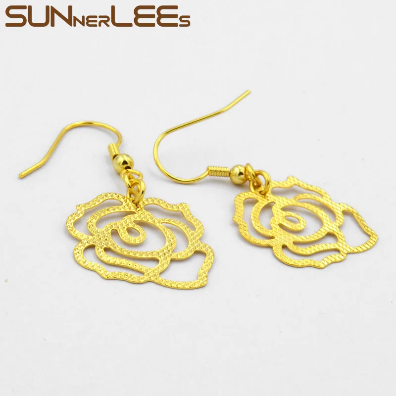 SUNNERLEES модные ювелирные изделия для женщин и девушек висячие серьги золотого