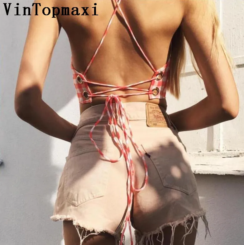 Ретро плед с высоким горлом бикини женский кроше топ купальник набор Пуш ап