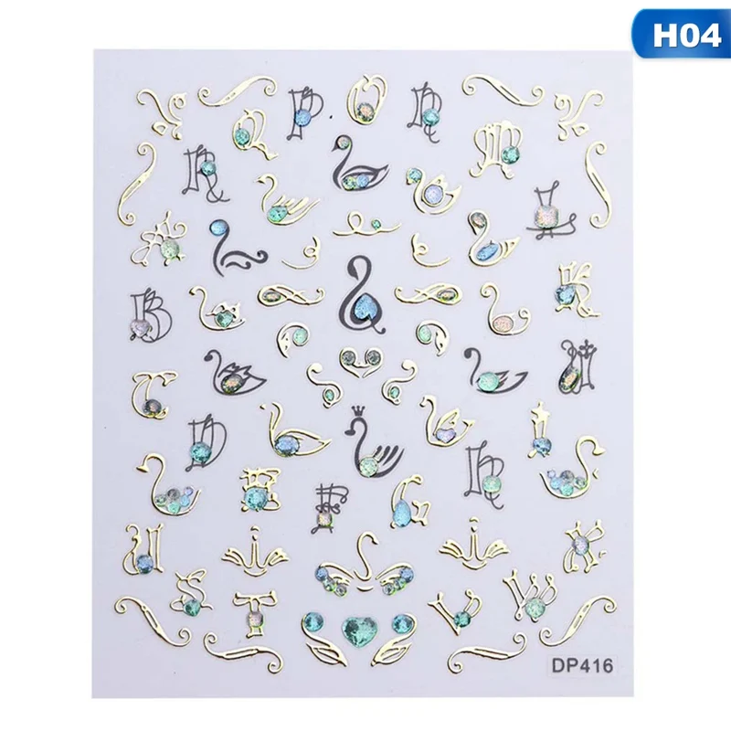 Стикеры 3D на ногти Nail Art самоклеющиеся драгоценные наклейки "Камни" сделай сам украшения для ногтей - Цвет: H04