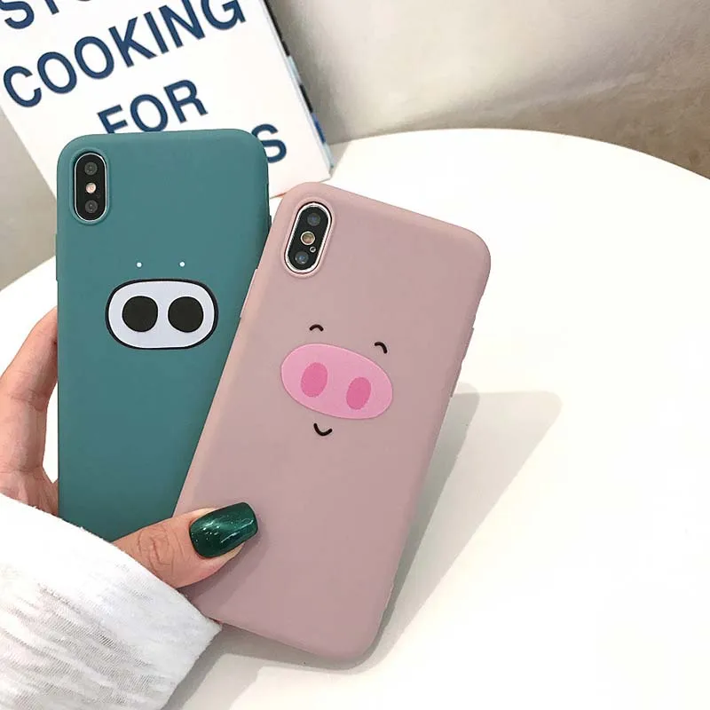 Чехлы для телефонов с рисунком свиньи iPhone X XR XS Max 6 S Plus мягкие силиконовые чехлы 7 8