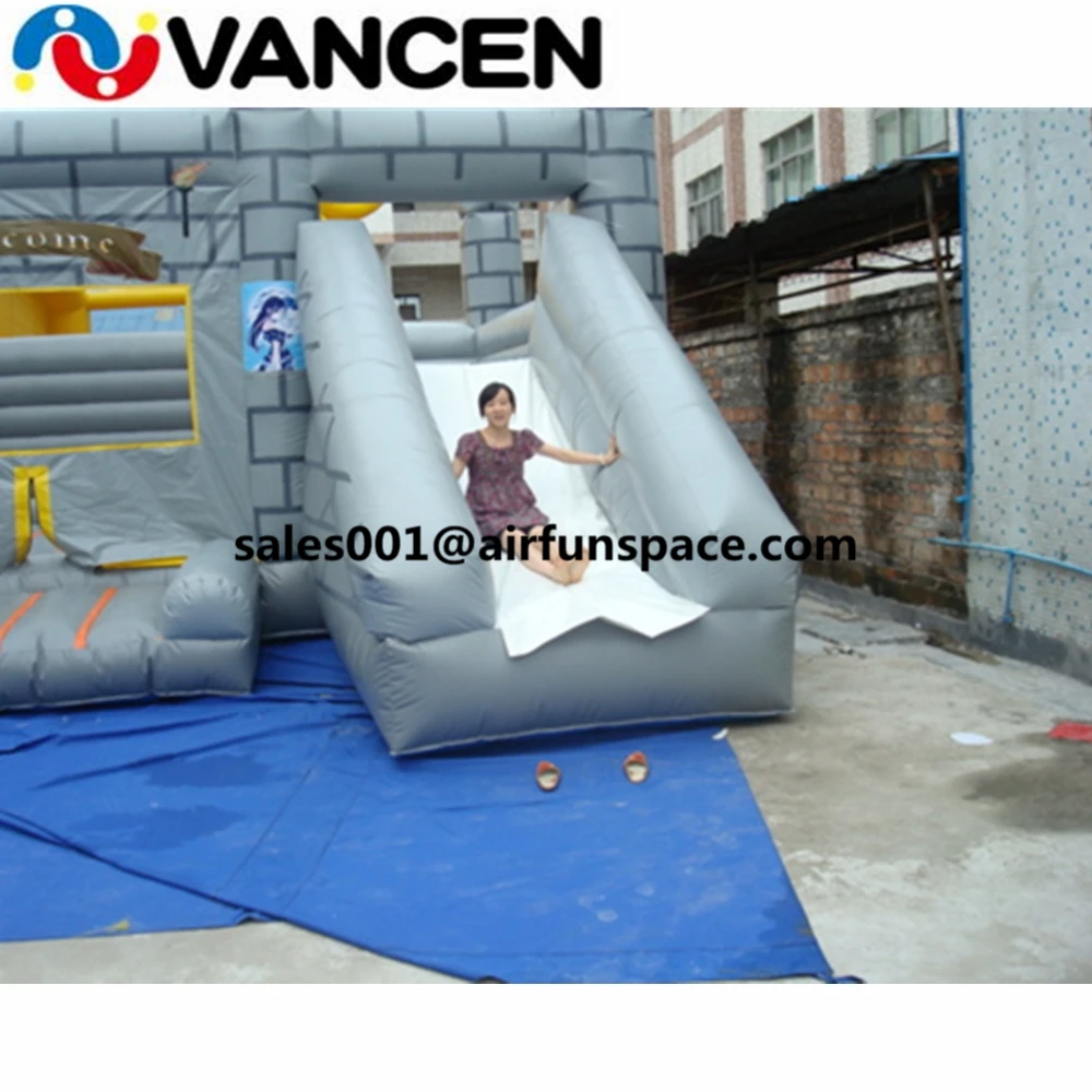 

0.55mm PVC tarpaulin bouncy castle inflatable water slide commercial double slide inflatable castle combo for park for rental