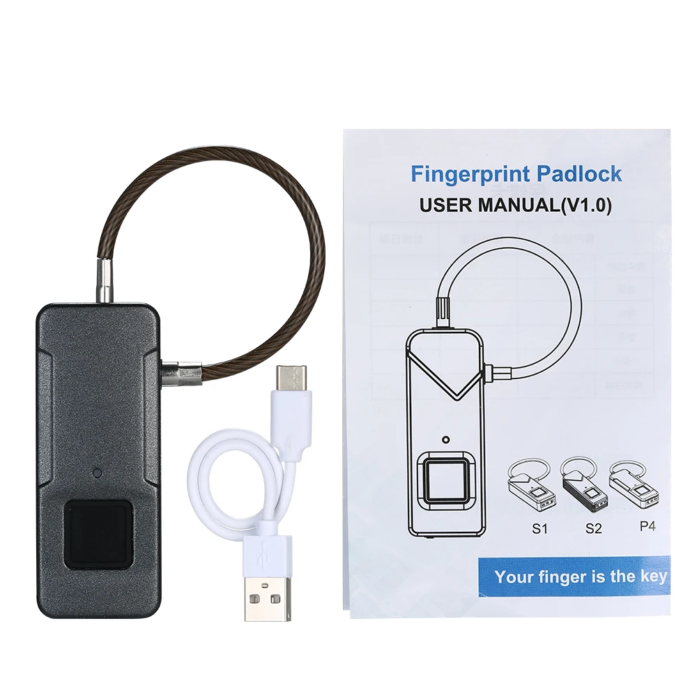 Умный Замок с защитой от отпечатков пальцев, перезаряжаемый от USB, 10 комплектов, защита от отпечатков пальцев IP65, водонепроницаемый, защита от кражи, замок для двери, чехол для багажа, замок