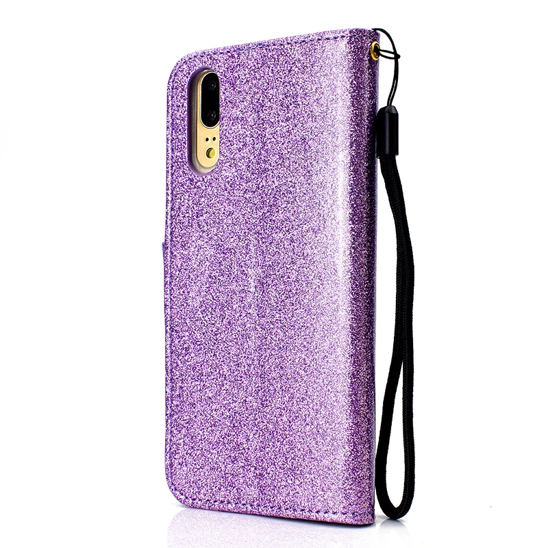 Чехол-Кошелек KEFO Bling с блестками для Huawei P20 Pro откидной зеркальный чехол со