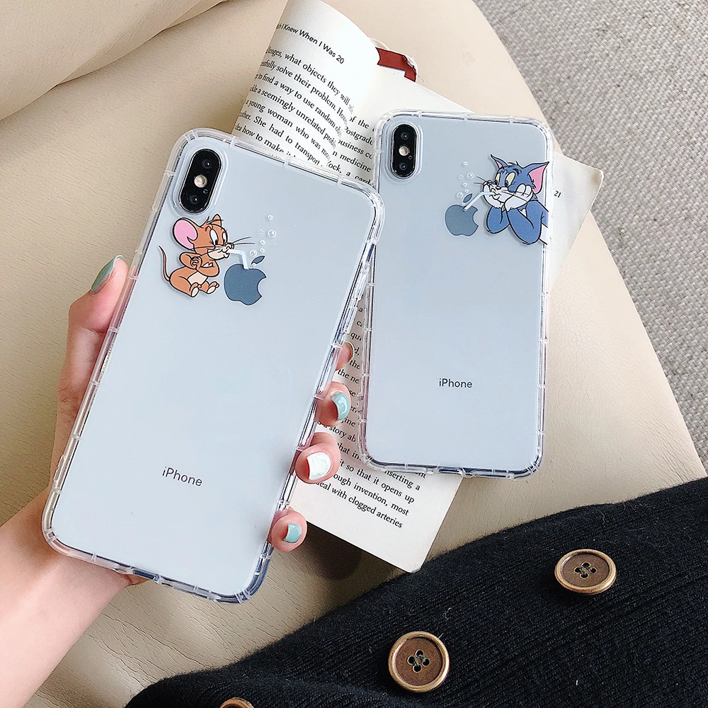 Забавный мультяшный чехол для телефона iphone X XS Max XR милый кот Том 8 7 6 6S Plus Мягкие