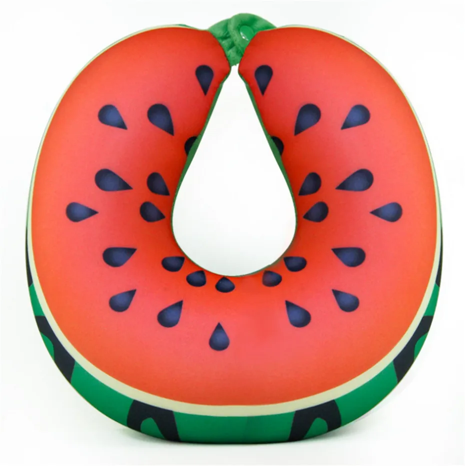 Переносная креативная U образная подушка для шеи с фруктовым принтом путешествий