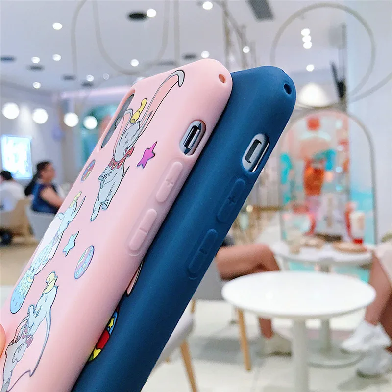 Милый мультяшный слон Дамбо Звезда Телефон чехол для iphone Xs MAX XR X 6 6s plus 7 8 конфеты