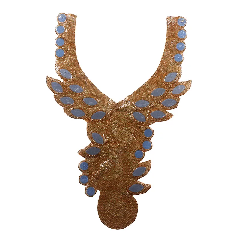 5 шт. кристалл горячей фиксации мотив воротник со стразами железо на шнуре