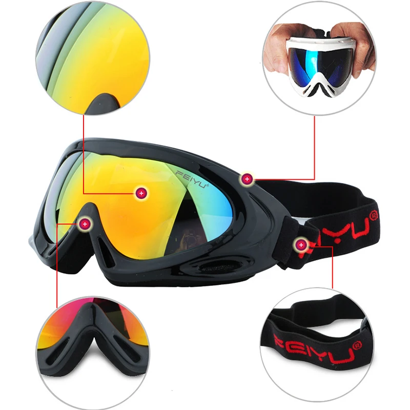 Профессиональные лыжные очки UV400 противотуманные двойные линзы большие