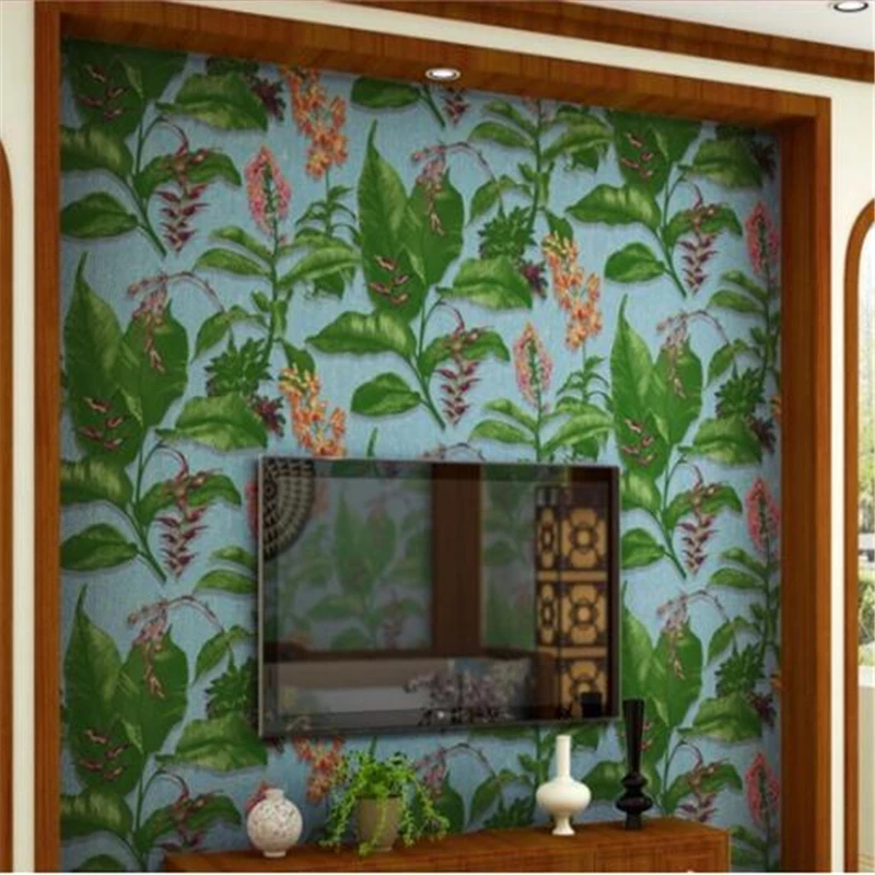 beibehang European Retro Pastoral Large Flower 3D Stereo Non - Woven Wallpaper Bedroom Living Room Sofa TV Background | Обустройство