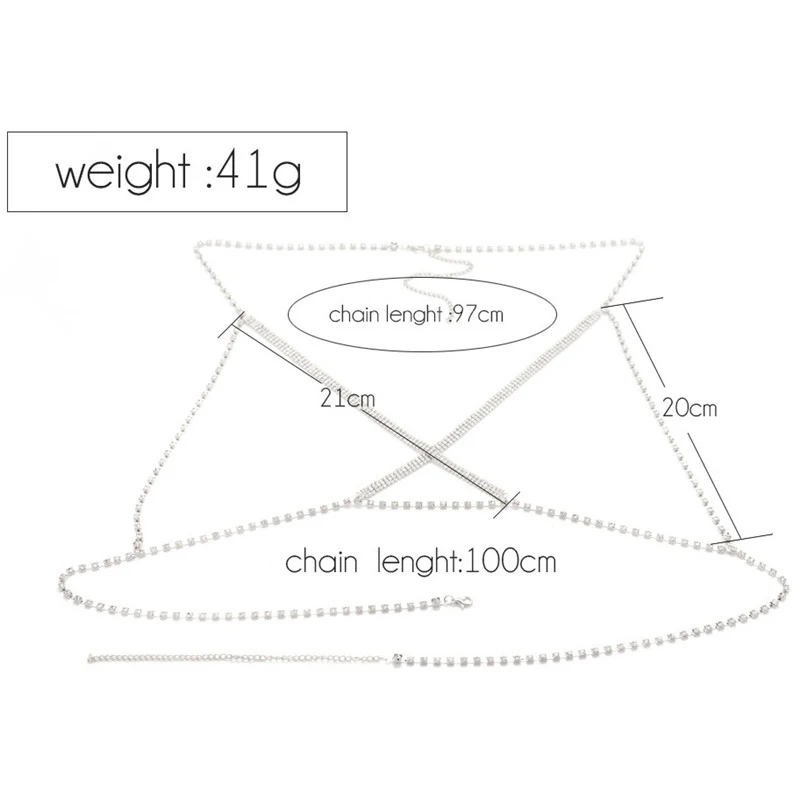 2019 Блестящий бюстгальтер со стразами цепочка для тела пляжное бикини Вечеринка