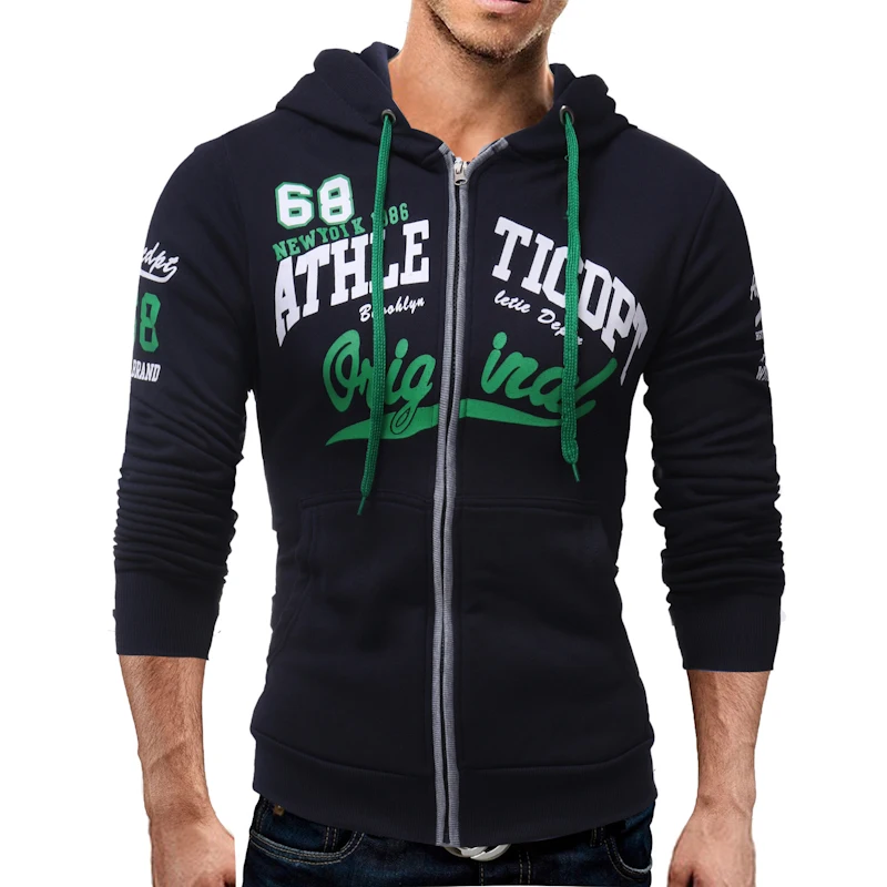 2018 толстовки мужские Sudaderas Hombre хип-хоп брендовые с капюшоном на молнии буквенным