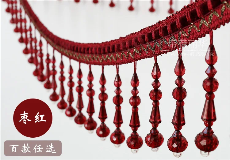 

Luxury Craft Curtain Lace High Quality Tassel Beaded Fringe Sewing 6 Meters Free Shipping
