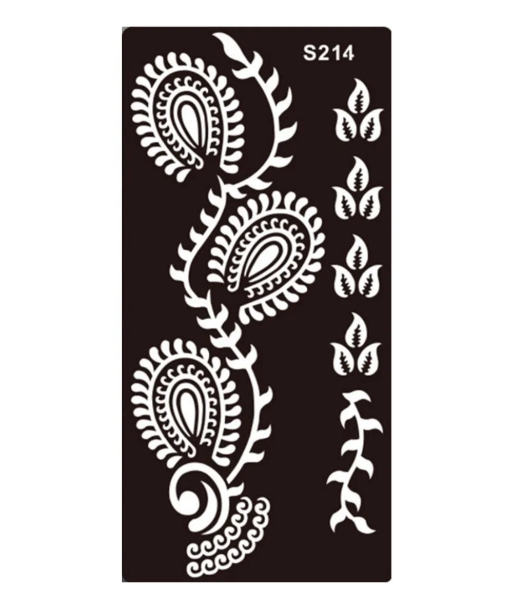 Mehndi Пейсли цветок татуировки наклейки хна для боди Арта водонепроницаемые