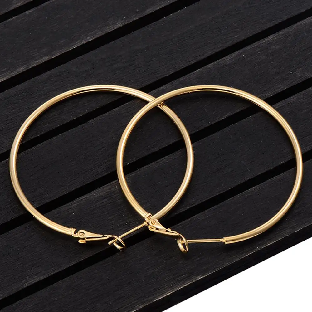 

40mm 60mm 70mm 80mm Exaggerate Big Smooth Circle Hoop Earrings Simple Party Round Loop Earrings for Women Jewelry