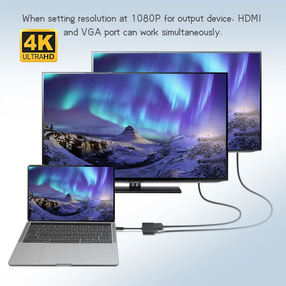 Док станция Vmade с несколькими портами USBC 5 в 1 поддержка зарядки PD 3 0 4k * 2k HD для MacBook