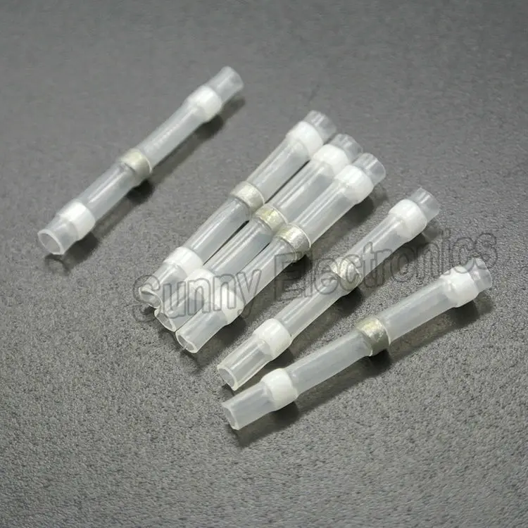 100x Белый AWG 26-24 GA термоусадочный припой соединения контактный терминал разъем термоусадочный без обжима