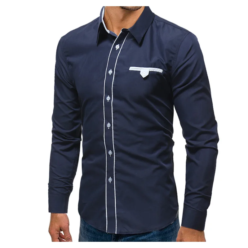 Мужская приталенная рубашка с коротким рукавом Camisa Masculina Повседневная принтом