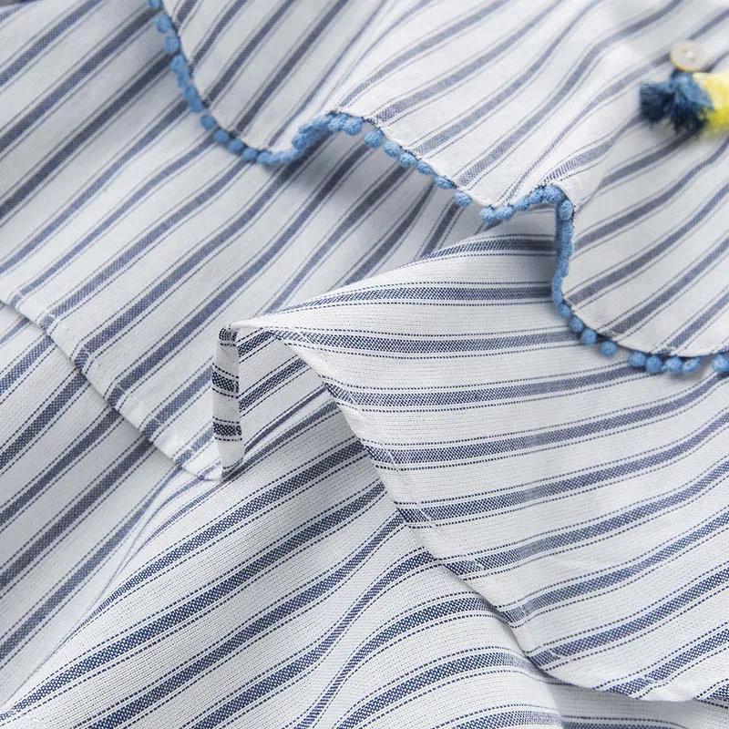 Dave bella summer baby girls clothing sets children fashion striped suits kids high quality clothes DBZ7601 | Детская одежда и