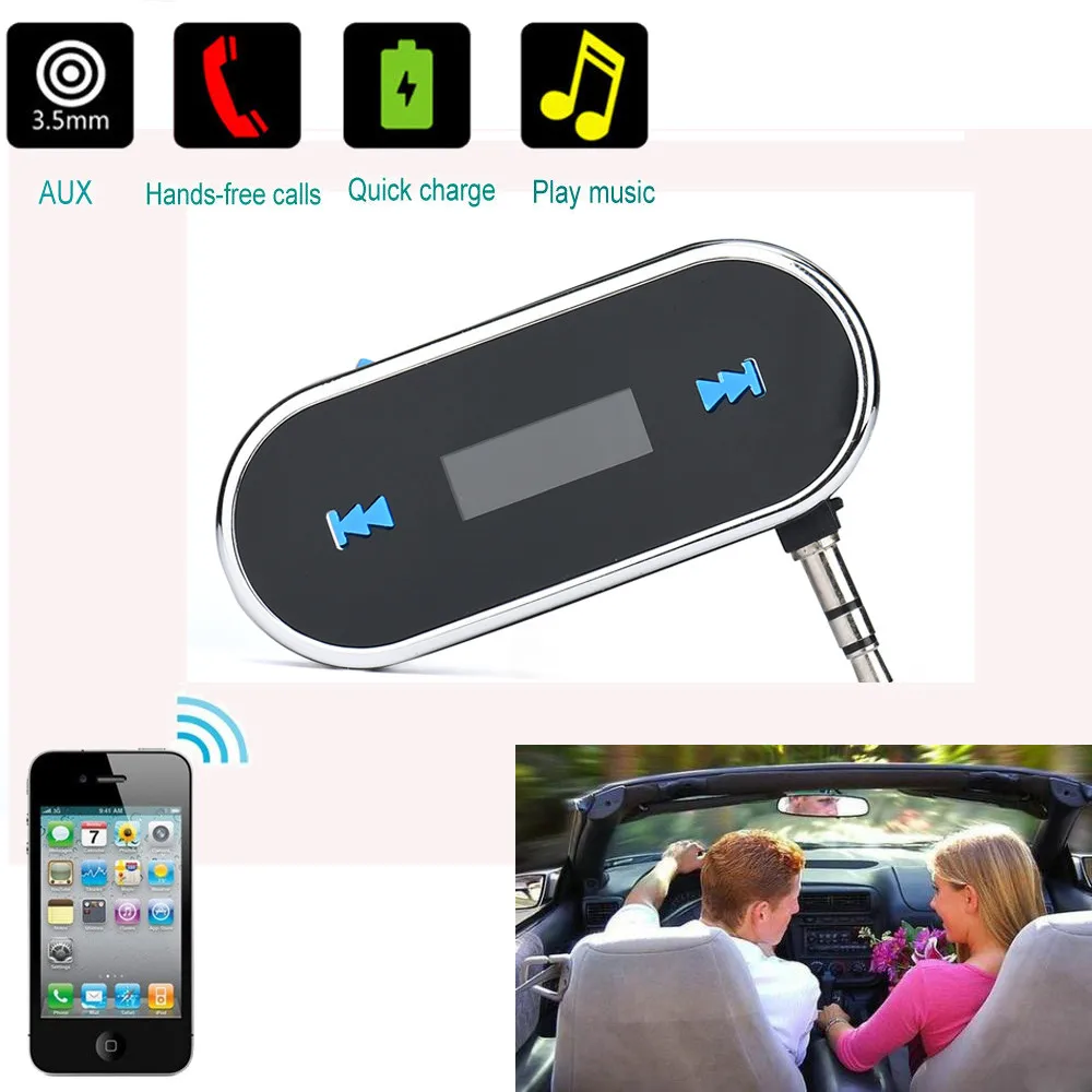 Carprie Беспроводной ЖК дисплей Car Kit MP3 плееры Handsfree fm передатчик Радио адаптер 3.5 мм