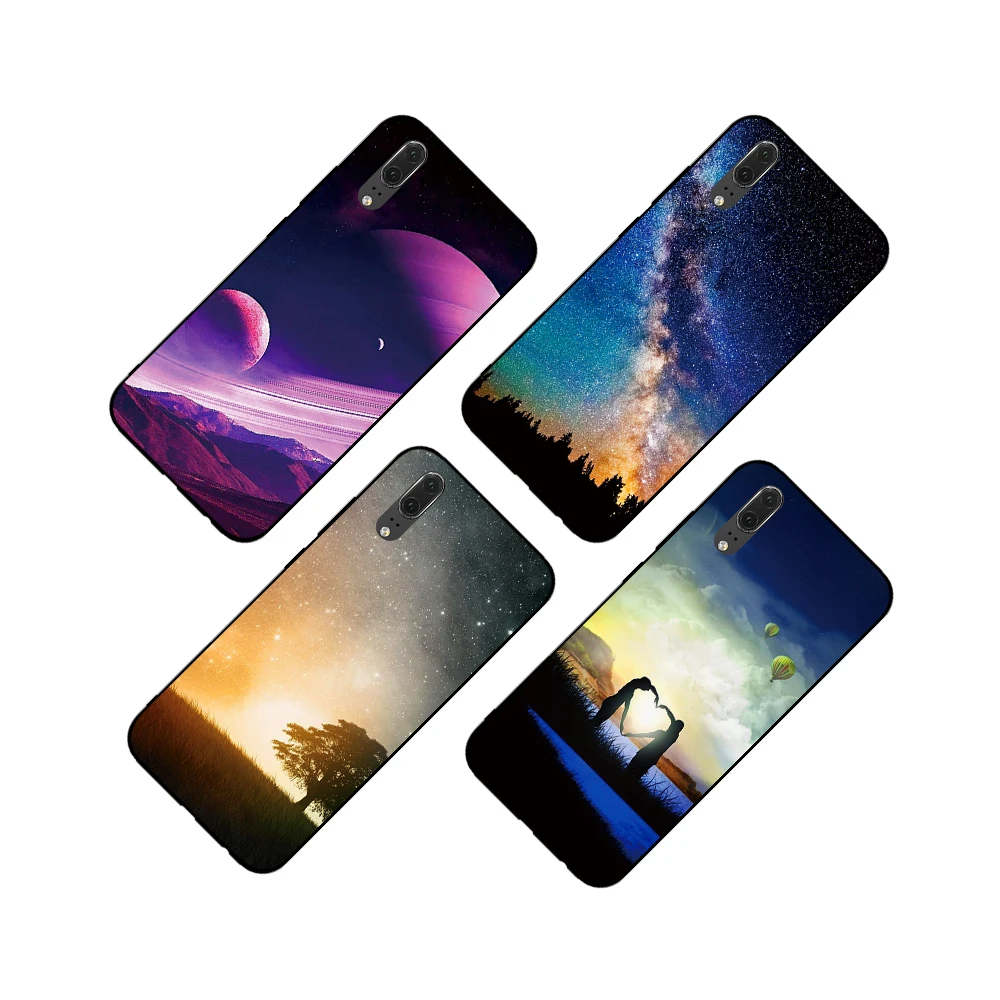 Purple universe and giraffe Soft Case for Huawei Y6 Y7 Y9 Prime 2017 2018 2019 Nova 2i 3 4 3i Lite Mate 10 20 Pro | Мобильные