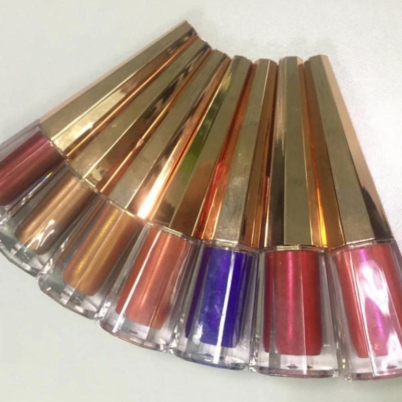 Роскошные без логотипа макияж губа, блеск для губ водостойкий 7 цветов Shimmer Metallic Liquid Блеск для губ Губная помада 7 шт