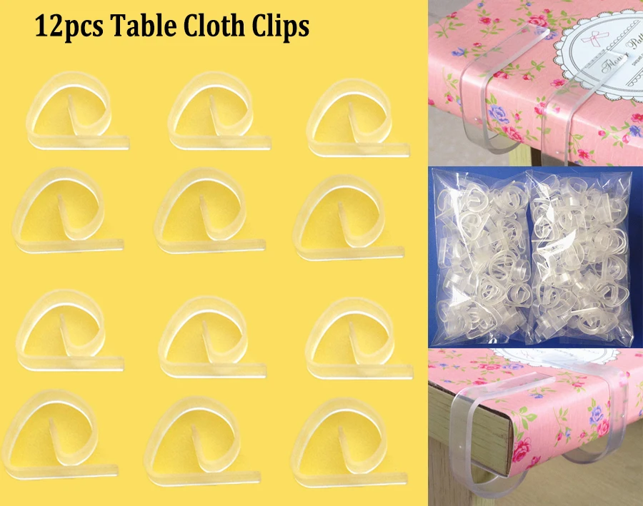 

12pcs Table Cloth Clips Simple Transparent Cover Secure Casual Party Durable Holder Clamps 2020 Hot Sell 3