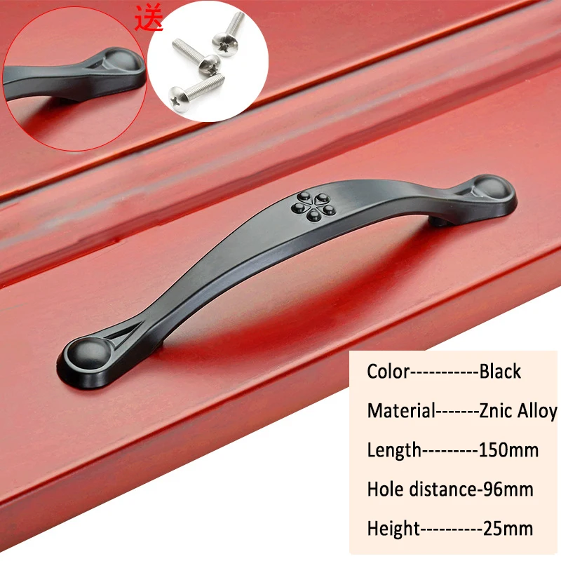 8pcs Country Style Door Handles Black Drawer Pulls Kitchen Cabinet and Knobs Furniture | Обустройство дома