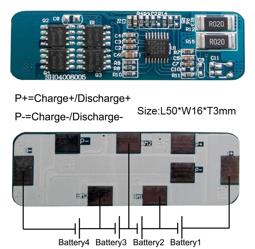 Защитный модуль 4S 8A BMS PCM PCB Защитная плата для литий ионного аккумулятора 14 8 в|battery