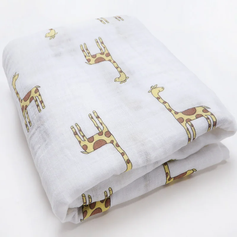The giraffe Хлопковые детские одеяла для новорожденных, супер мягкие детские месячные одеяла, подгузники из муслина, пеленка для младенцев, детское банное полотенце, одежда для коляски - Цвет: The giraffe
