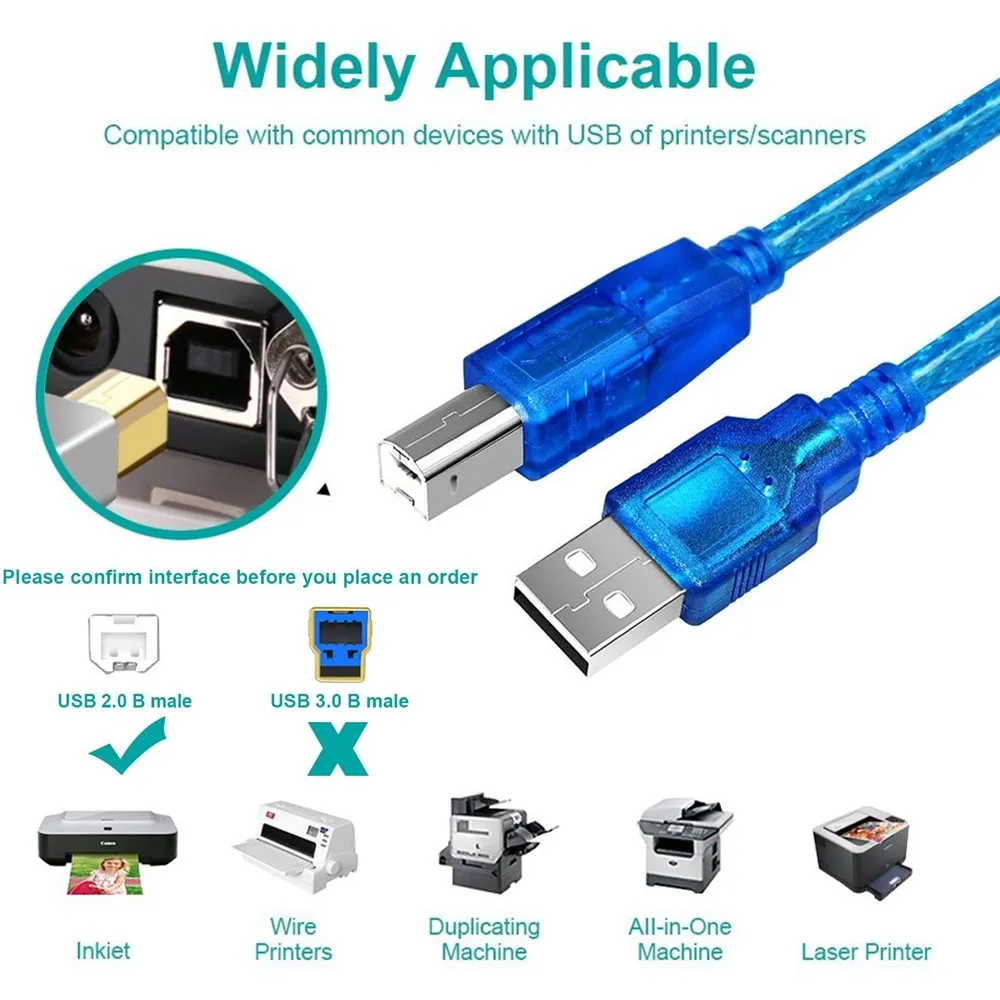 USB 2 0 Удлинительный Печатный кабель Type A to B Мужской для принтера синхронизация