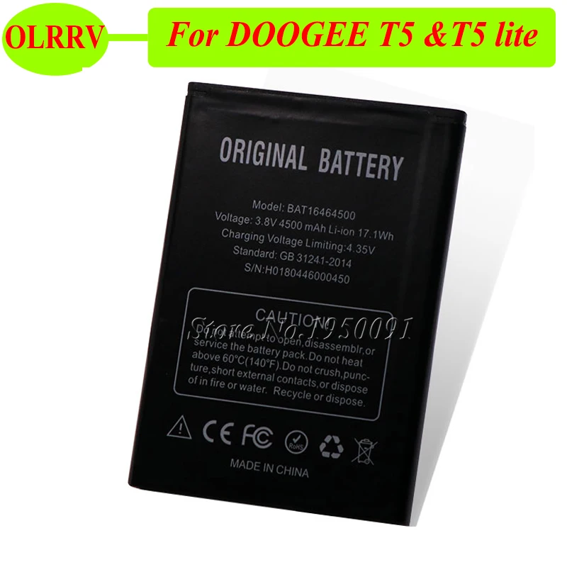 Аккумулятор Для DOOGEE T5 lite Batterie Bateria Batterij аккумулятор BAT16464500 4500 мАч высокое